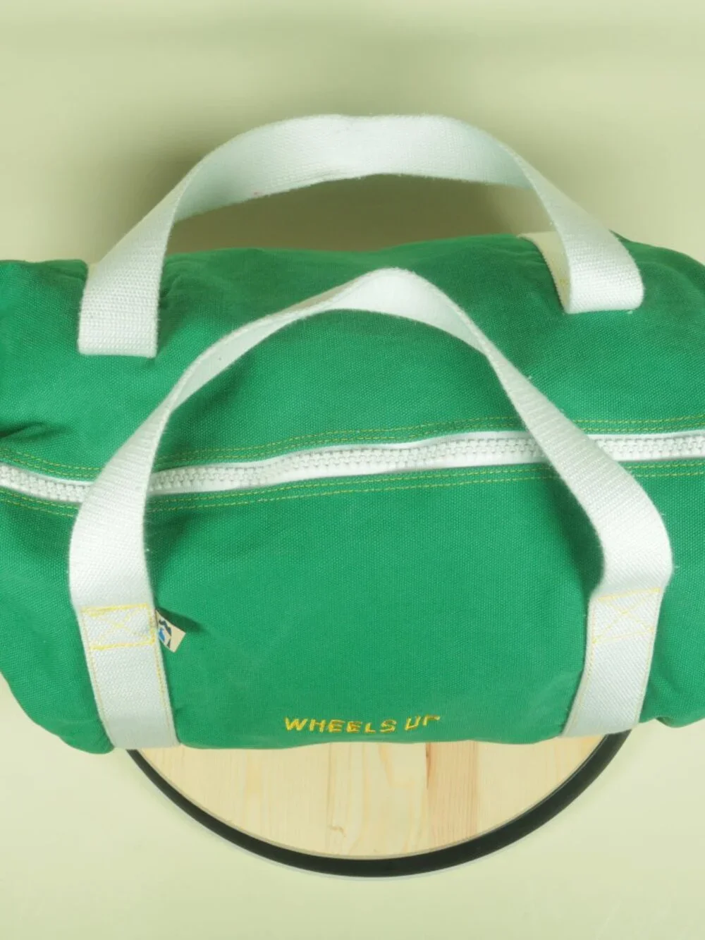 Hudson Sutler WHEELS UP Canvas Golf Tote Mens Kelly Green Duffel Bag Cotton